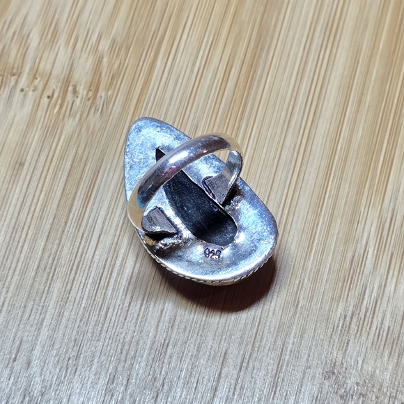 ❌SOLD❌️Dichroic Glass Art Ring Size 7.5 Hand Crafted 925 Sterling Silver Overlay - Picture 9 of 9